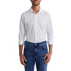 NWT Lucky Brand Long Sleeve Button Up Men's Casual Shirt Slim Fit White Size XL